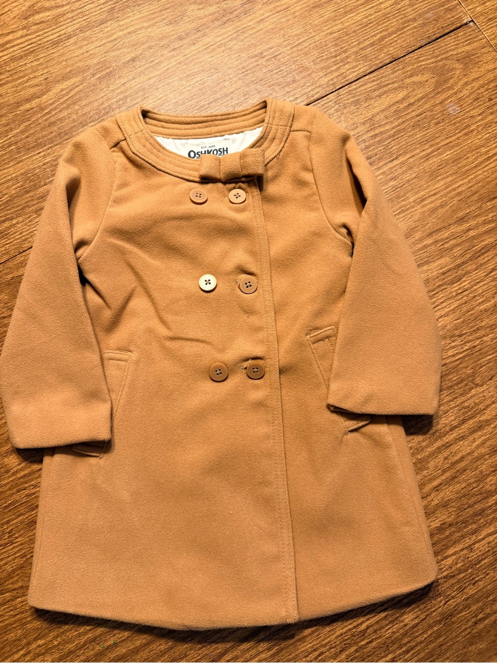 OshKosh B'gosh Camel/Tan Double-Breasted Pea Coat for Kids 2T